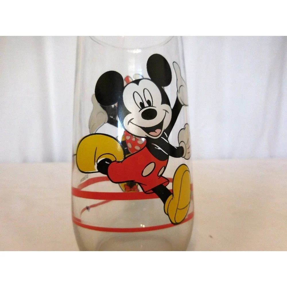 Mickey Mouse and Minnie Mouse Glass  Juice Drinking Glass‎ Vintage
